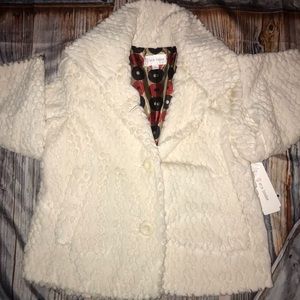 Ivory faux fur jacket